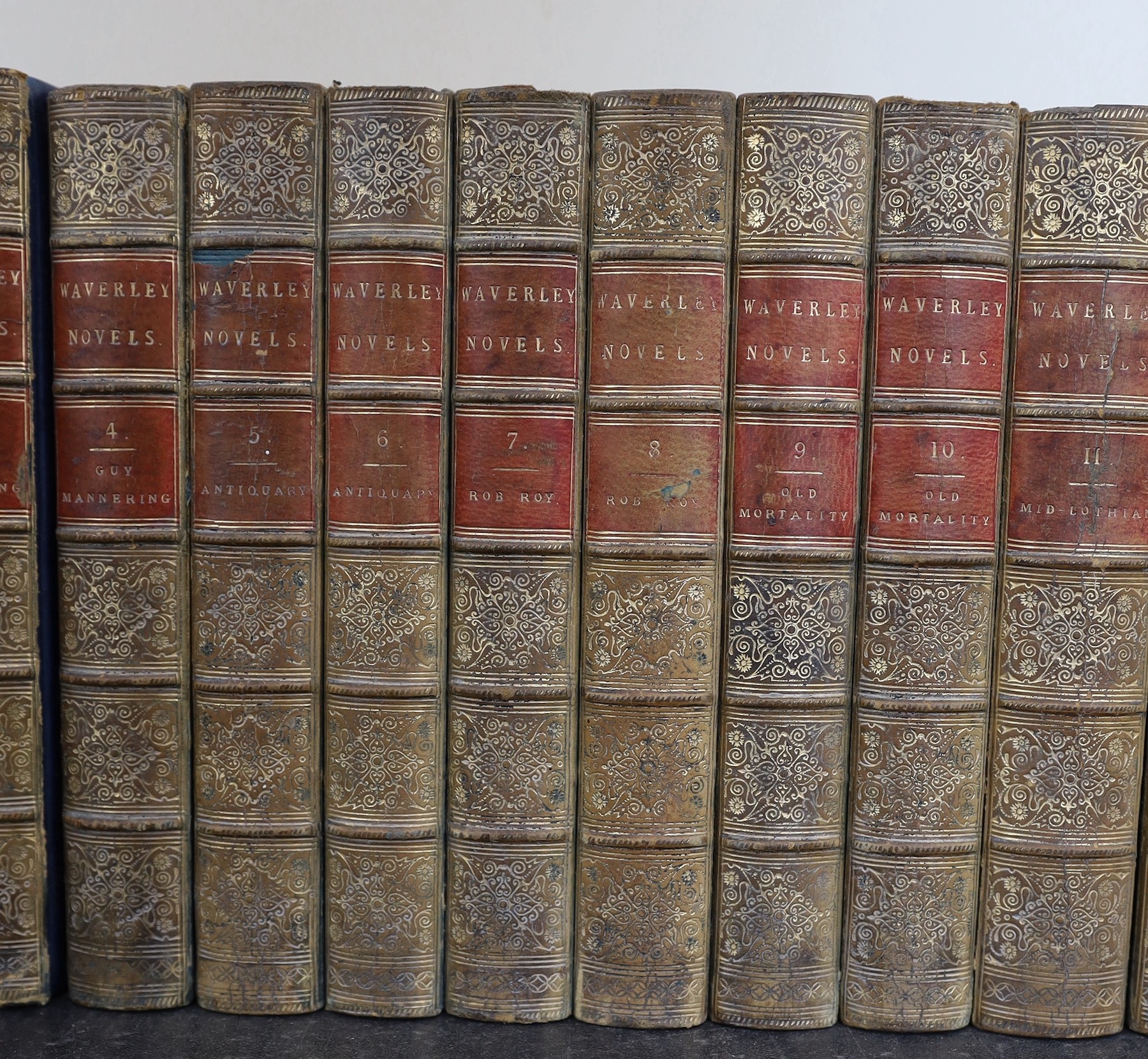 Scott, Sir Walter - The Waverley Novels, 48 vols, 8vo, half calf with marbled boards, A & C. Black, Edinburgh, 1879